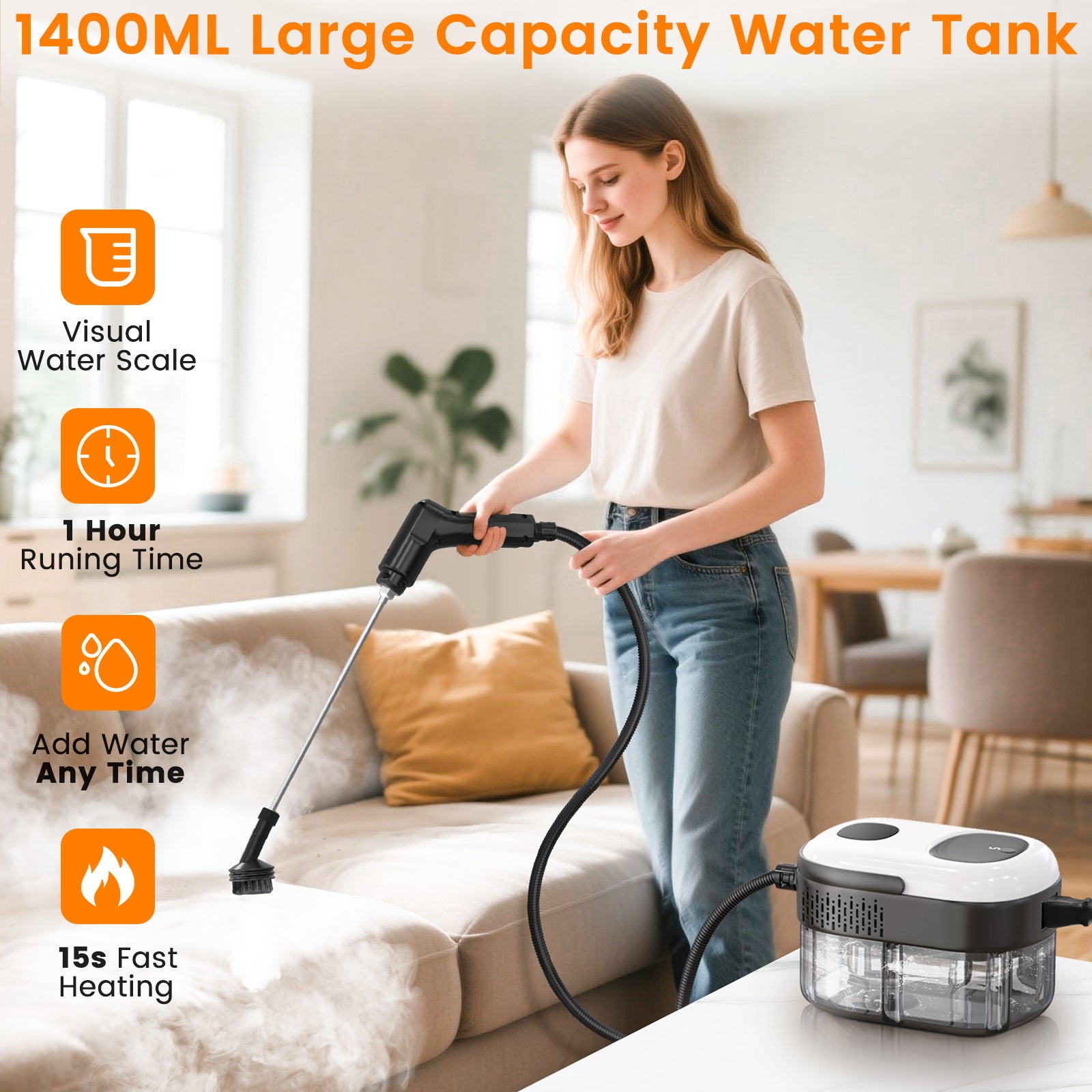 Granarbol 1.4L High-Temperature Steam Cleaner