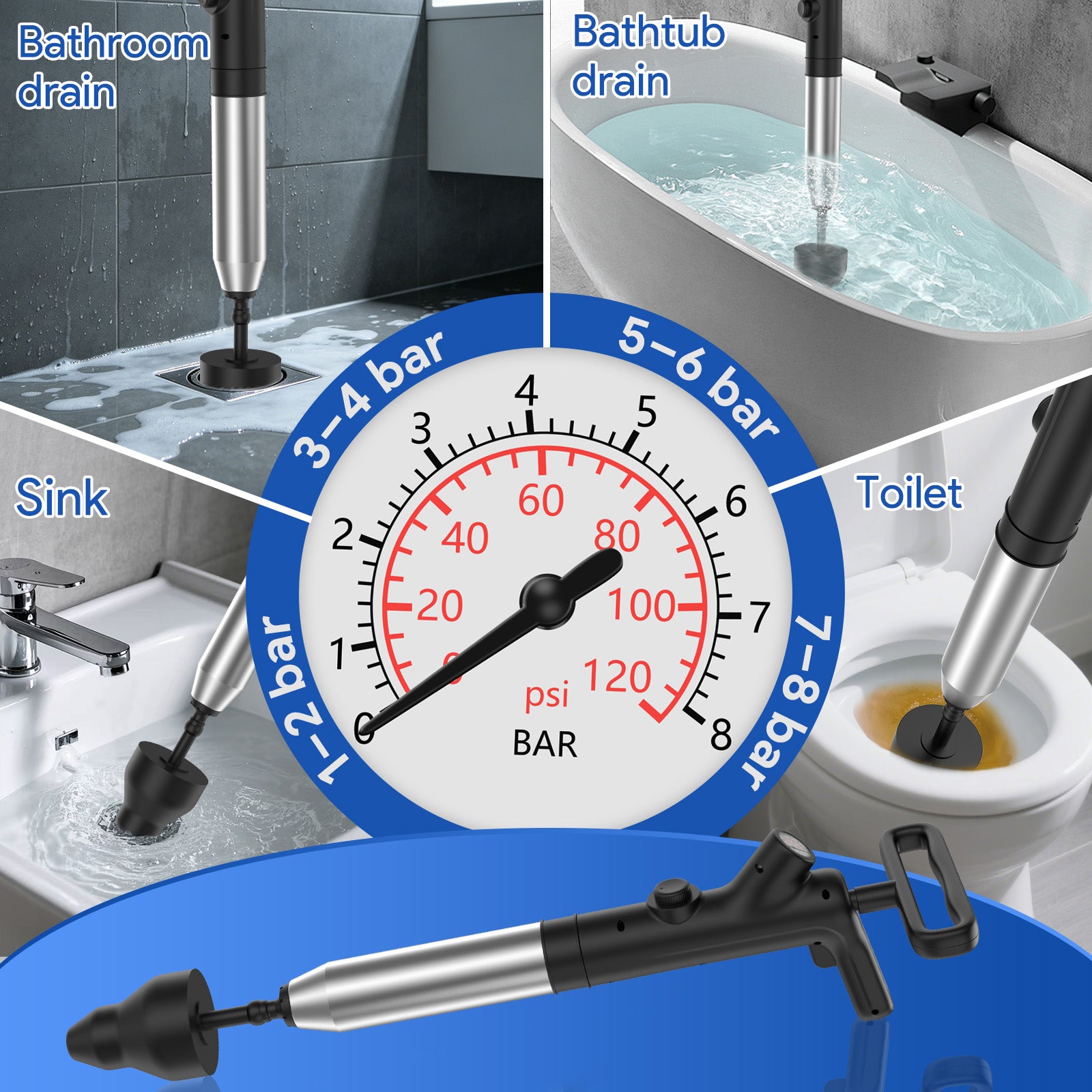 Granarbol High-Pressure Air Toilet Plunger